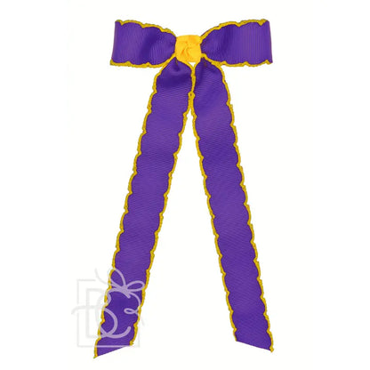 BC Moonstitch Purple/Gold Bow w/ Tails