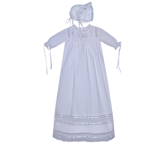 Baby Sen Reilly Christening Gown-White