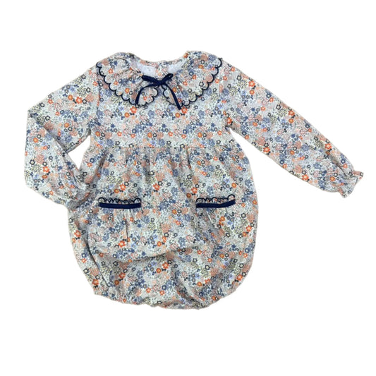 Floral Longsleeved Scalloped Collar Bubble