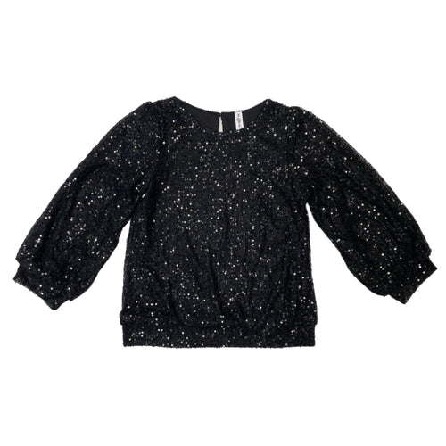 ML Kids Black Sequin L/S Top