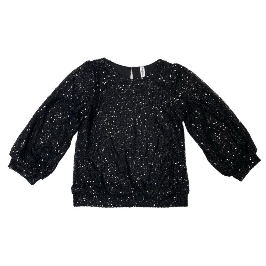 ML Kids Black Sequin L/S Top