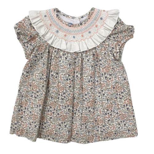 Anavini Orange & Blue Liberty Floral Float Dress