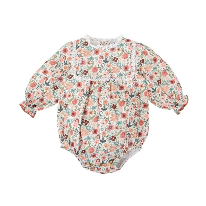 Babidu Rust Floral L/S Bubble