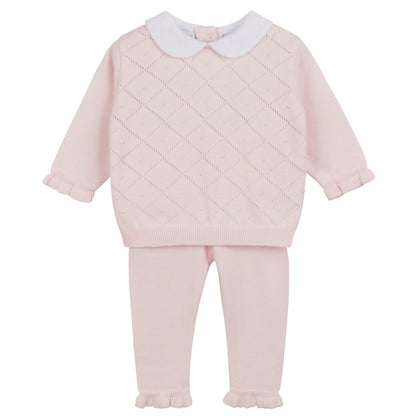 Girls Peter Pan Diamond Knit Set