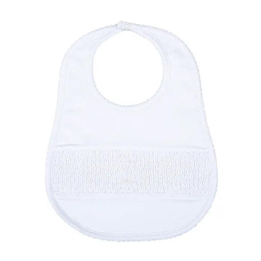 MB White Blessed Smocked Bib