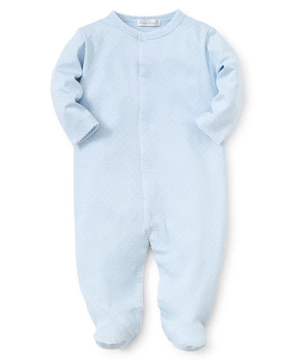 Kissy NEW Dots Print Footie-Lt. Blue/White
