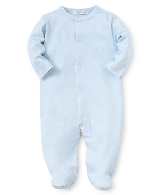 Kissy NEW Dots Print Footie-Lt. Blue/White