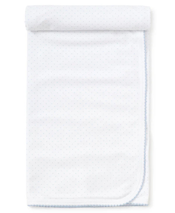 Kissy NEW White/Lt. Blue Dots Print Blanket
