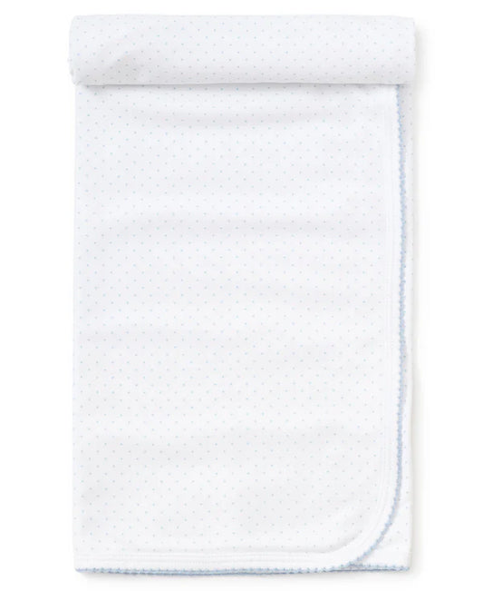 Kissy NEW White/Lt. Blue Dots Print Blanket
