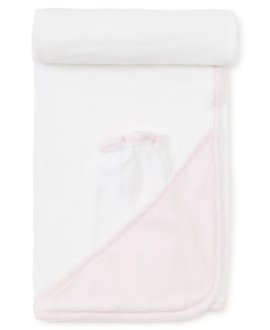 Kissy NEW Dots Towel w/ Mitt-Pink/White