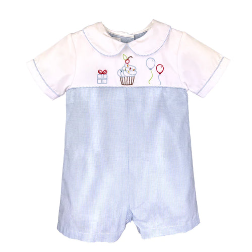 Petit Ami Hand Embroidered Boy Birthday Romper