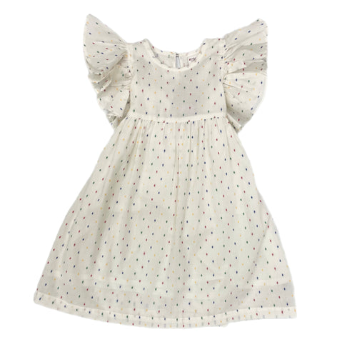 Yo Baby Multi Polka Dot Angel Sleeve Dress