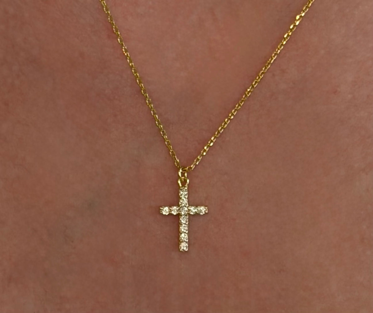 Gold Diamond Cross Necklace