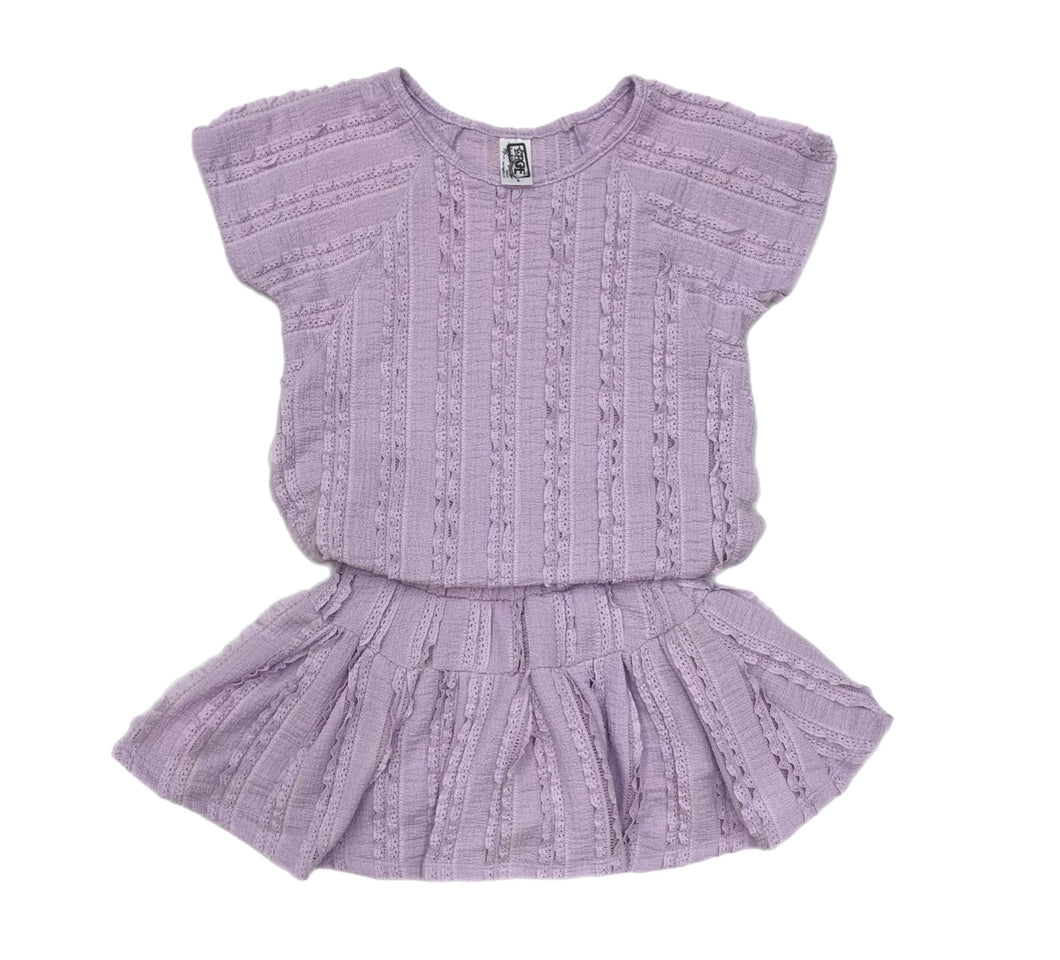 Erge Lilac Ruffle Jacquard Skort Set
