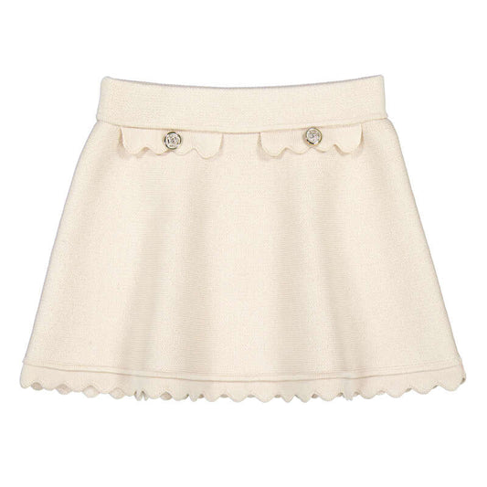 Mayoral Scallop Knit Skirt-Chickpea