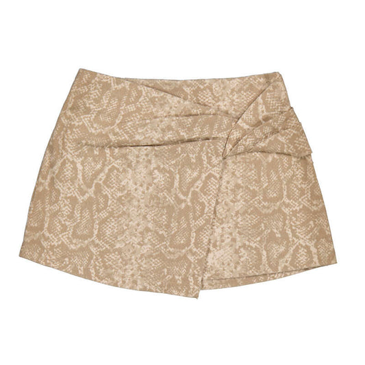 Mayoral Beige Printed Twill Skirt