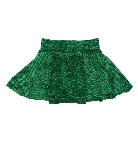 Erge Green Metallic Rib Skort