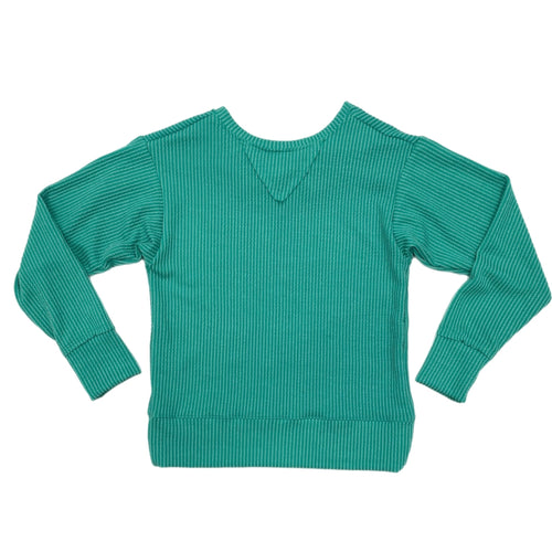 Erge Green Ribbed L/S Top