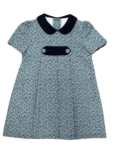 Marco & Lizzy London Navy Floral A Line Dress w/ Tab