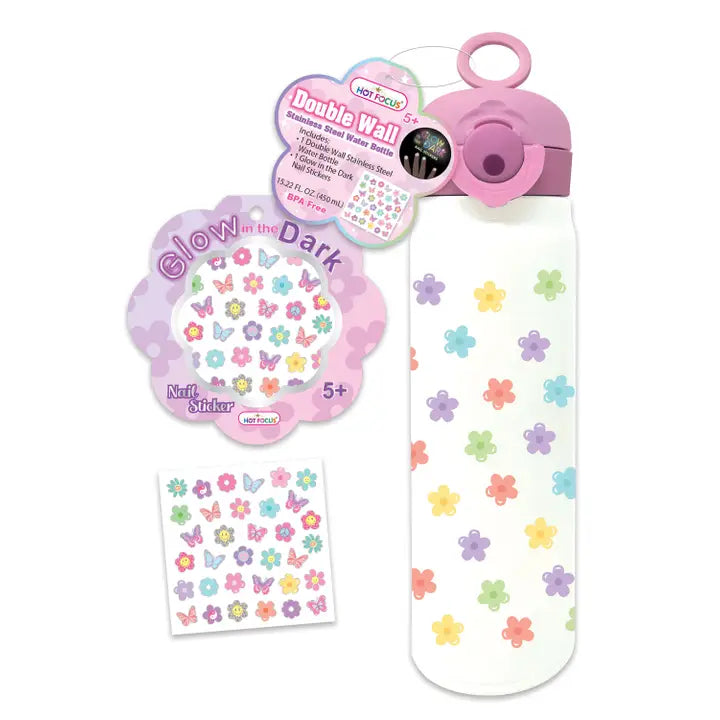 Double Wall Stainless Water Bottle-Groovy Flower