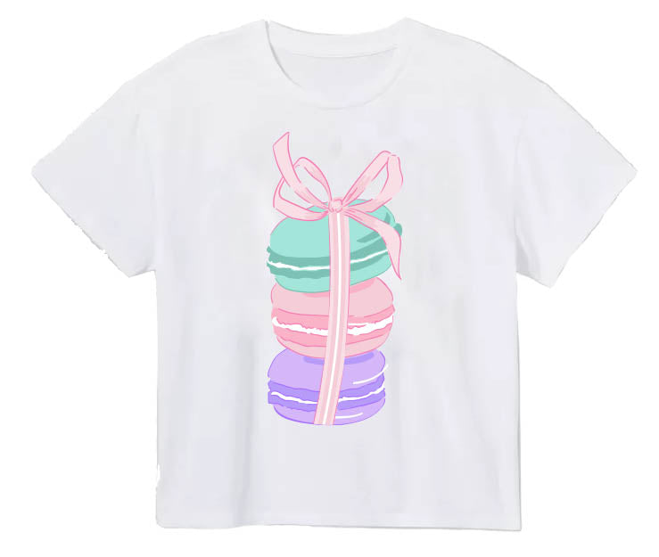 Azarhia Macaroon Screen Print Boxy Tee-White