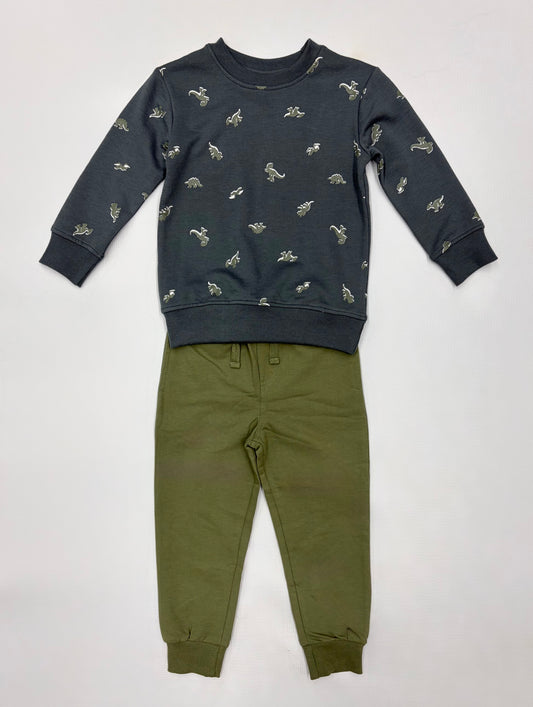 CR Kids Dino Print Sweatshirt Pant Set