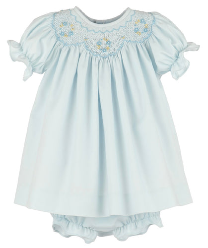 Luli & Me Classic Smocked Bishop-Blue