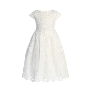 Sweet Kids Sequin Detail Floral Lace w/ Petite Waist Dress