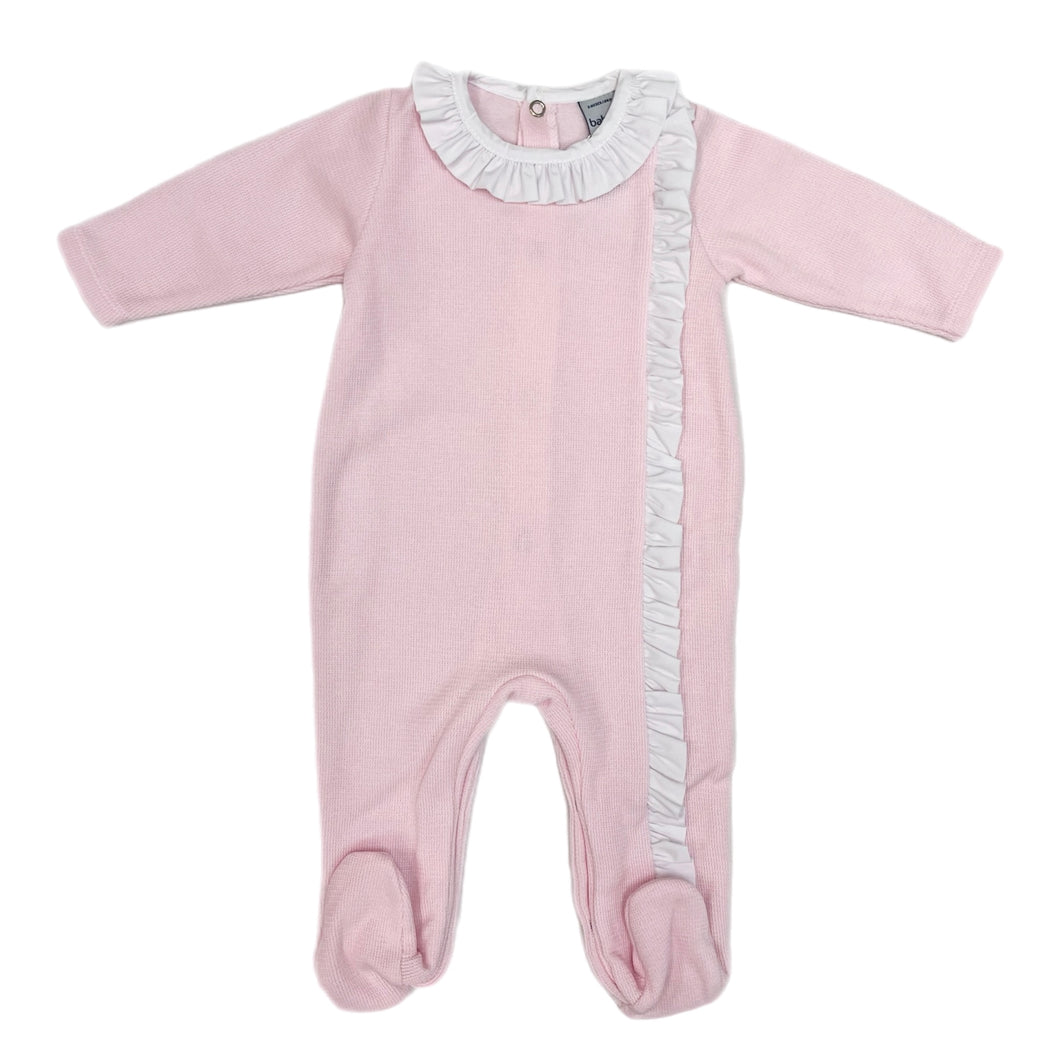 Babidu Footie w/ Ruffle Detail-Pink