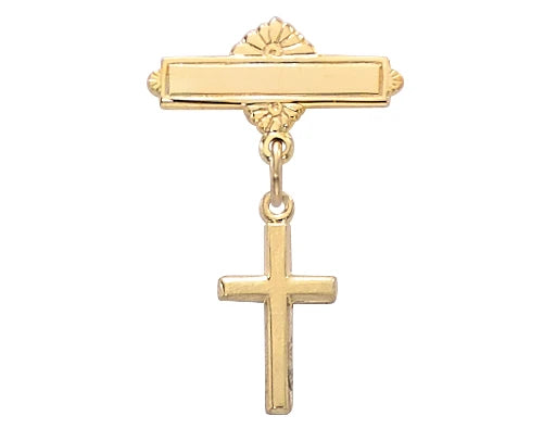 Gold On Sterling Cross Bar Pin