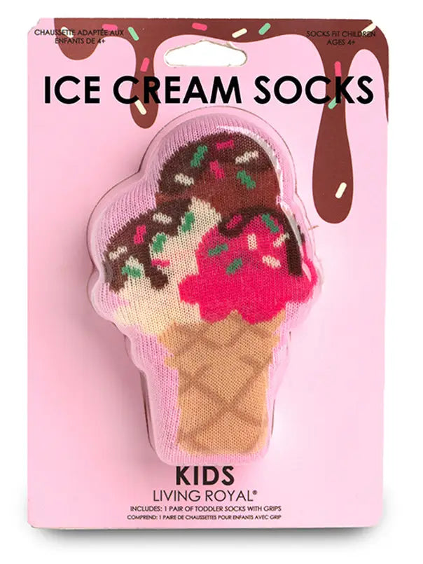 Ice Cream Crew Socks-Pink