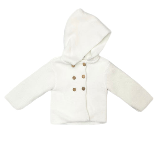 Babidu Sweater Knit Hooded Coat-White