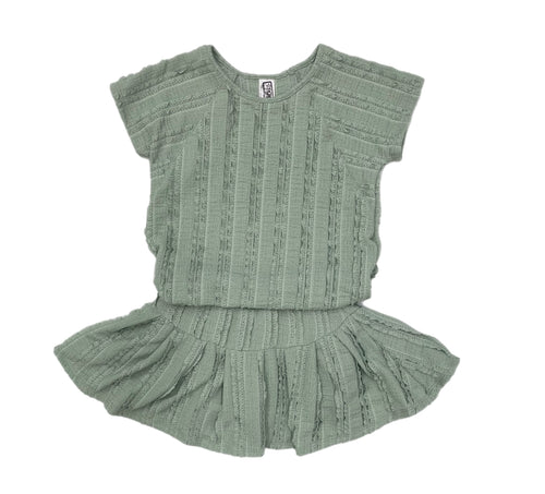 Erge Sage Ruffle Jacquard Skort Set