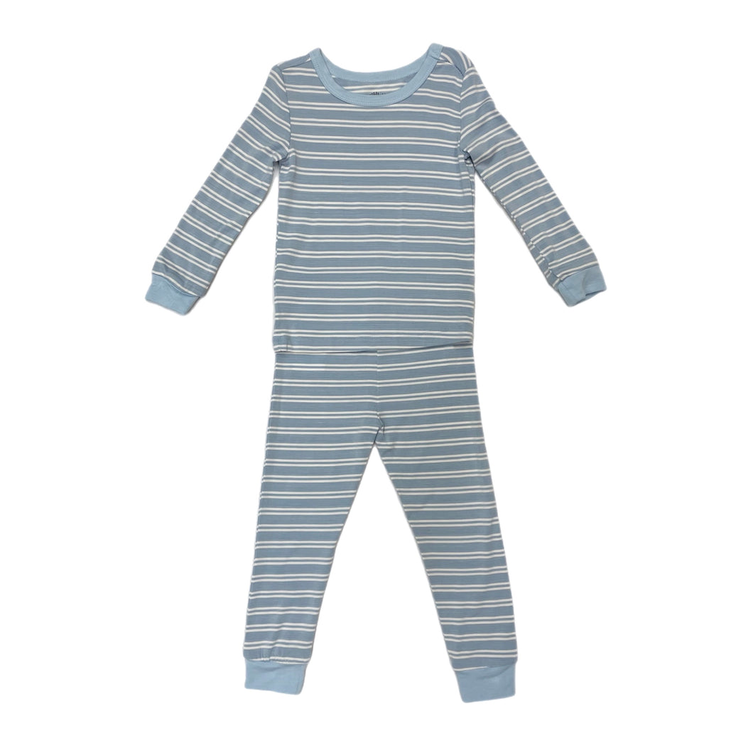 Little Me Lt. Blue/White Stripe Bamboo PJ