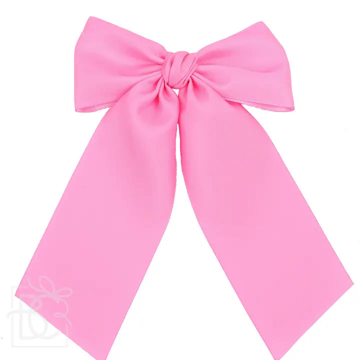 BC 4.5" Hot Pink Satin Euro knot Bow w/ Tails