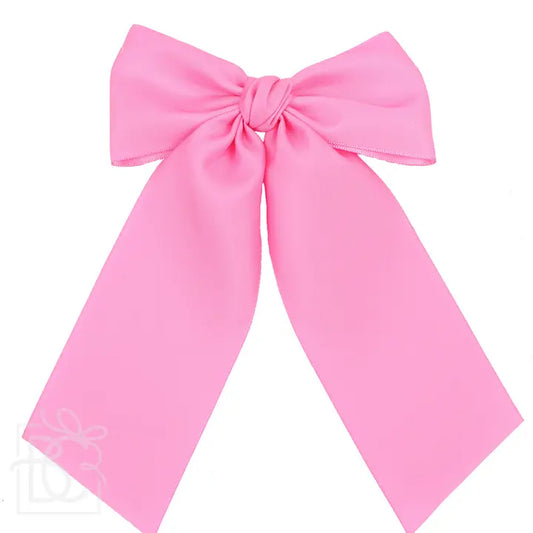 BC 4.5" Hot Pink Satin Euro knot Bow w/ Tails