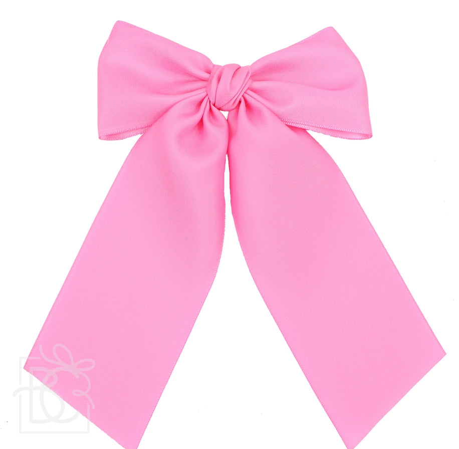 BC 5.5" Hot Pink Satin Euro Knot Bow w/ Tails