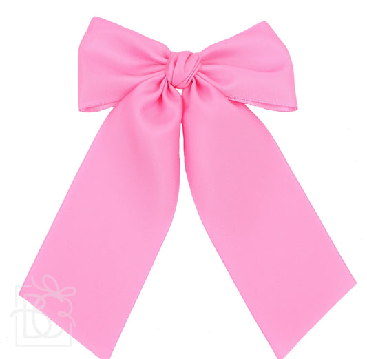 BC 5.5" Hot Pink Satin Euro Knot Bow w/ Tails
