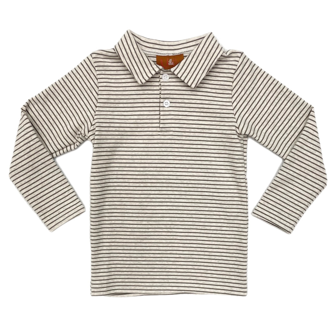 Millie Jay Weston L/S Shirt-Brown Stripe