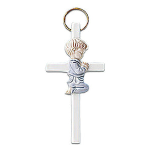 Autom Boy Praying Porcelain Cross