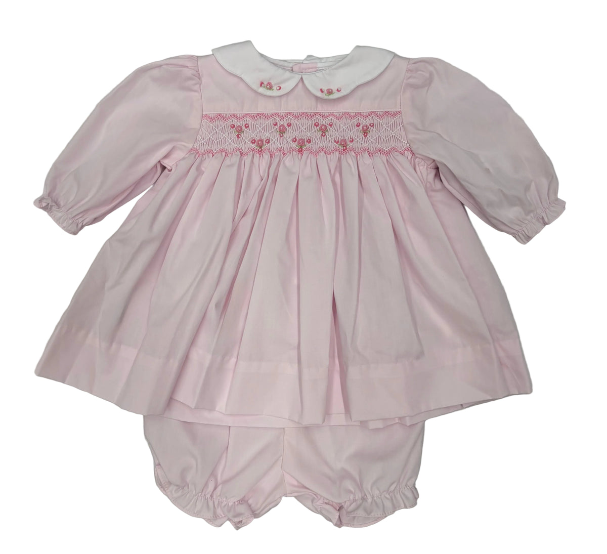 Petit Ami Smocked L/S Peterpan Collared Dress
