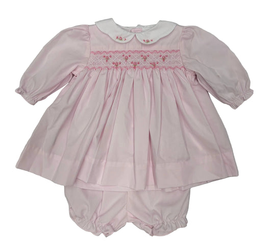 Petit Ami Smocked L/S Peterpan Collared Dress