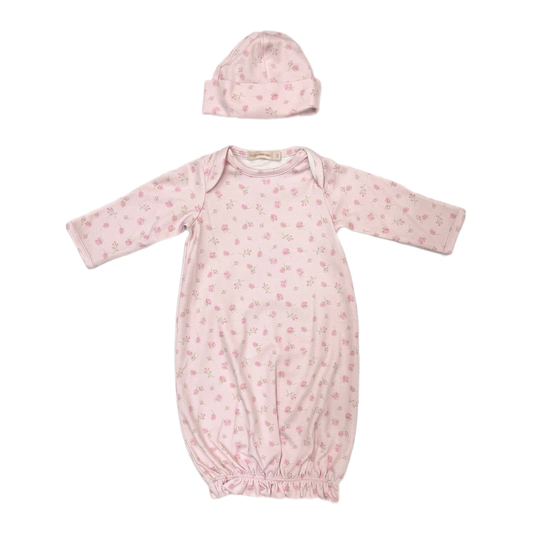 BCC Rosebuds Printed Gown/Hat Set