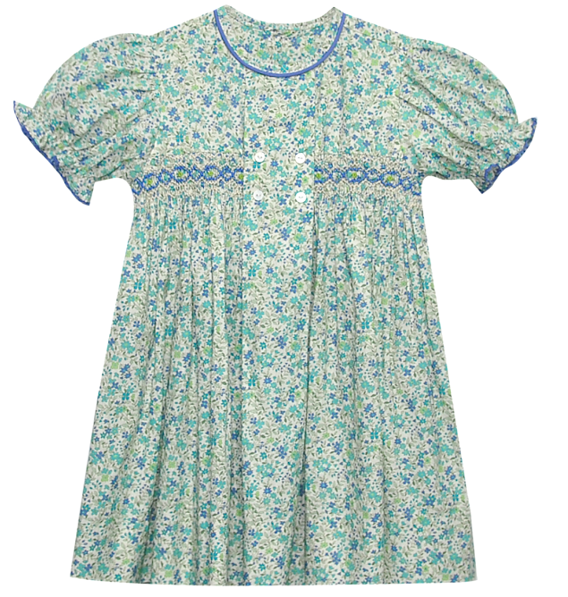 RN Blue/Teal Flower Ava Rose Dress