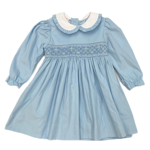 Petit Bebe Tiffany Blue Cord L/S Dress
