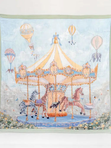 Carousel & Hot Air Balloon Organic Muslin Swaddle