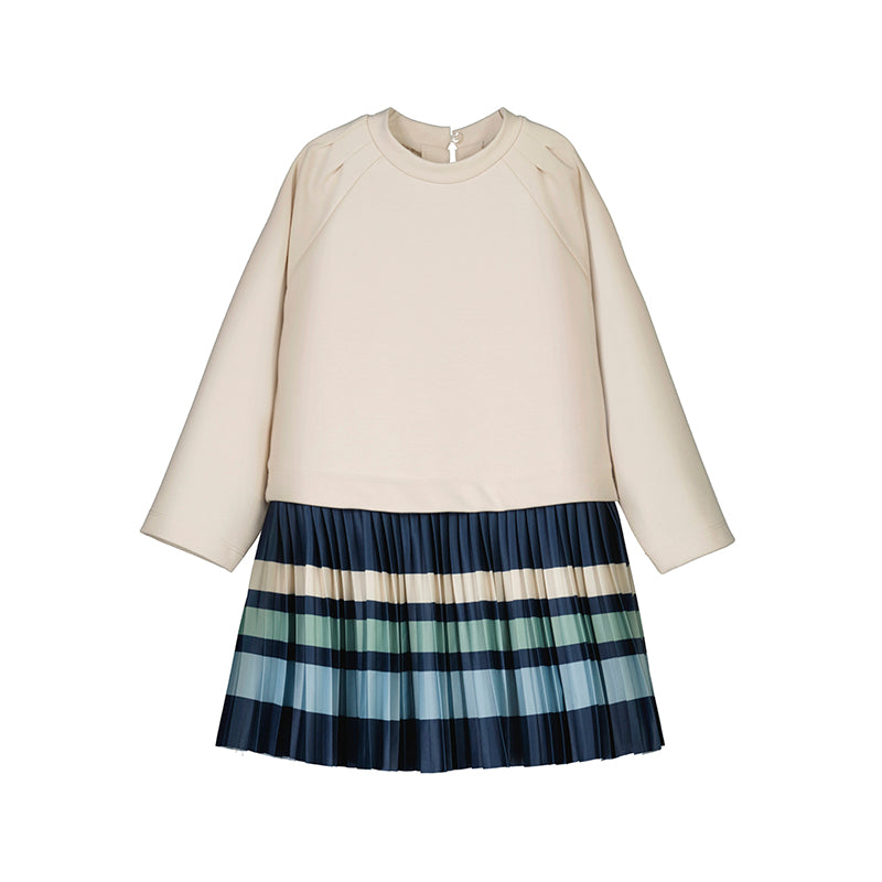 Mayoral Stripes Dress-Sand