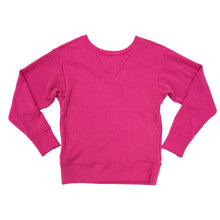 Erge Magenta Ribbed L/S Top
