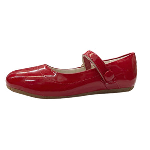 Kimey Red Velcro Strap Ballet Flat