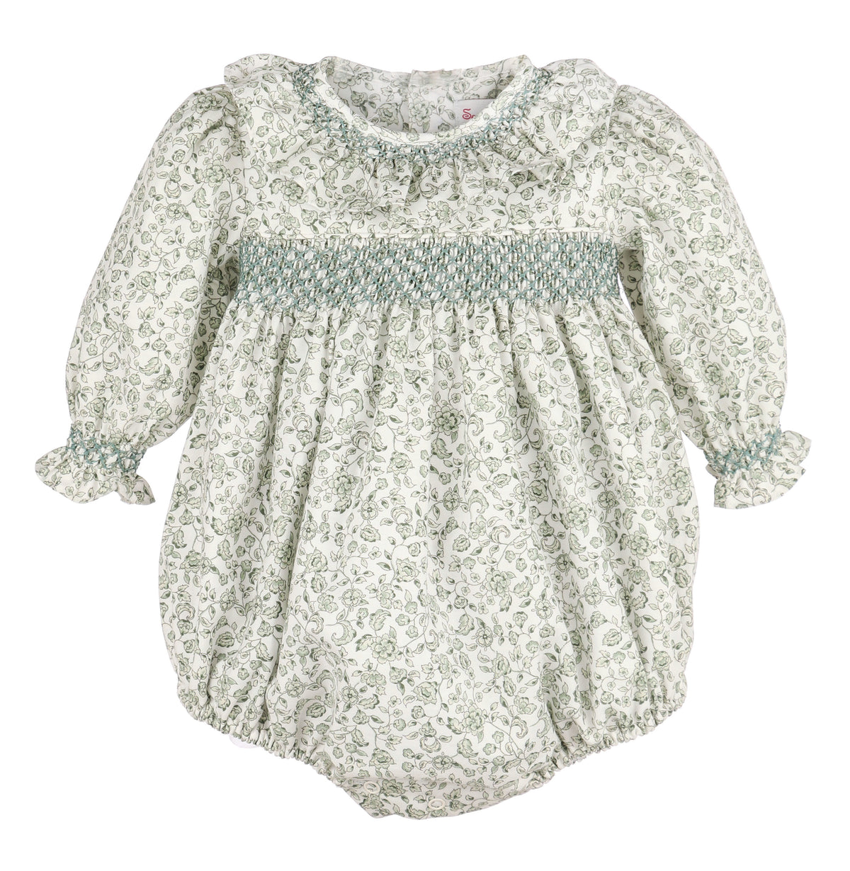 Sophie & Lucas Heirloom Floral Girls Bubble, green